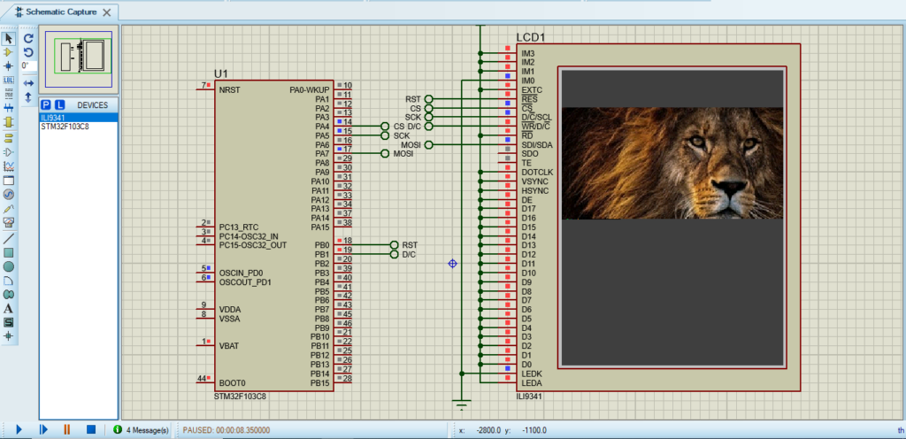 STM32 ILI9341 TFT Display connection diagram