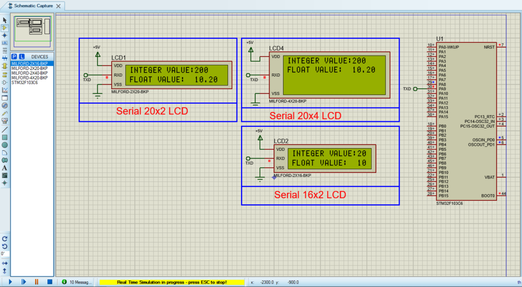 Serial LCD display interface with STM32