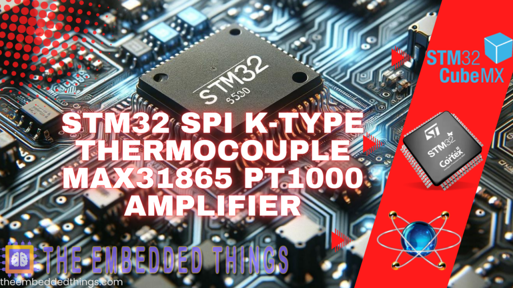 STM32 microcontroller interfacing with MAX31865 for accurate temperature sensing using PT100/PT1000 RTD sensors.