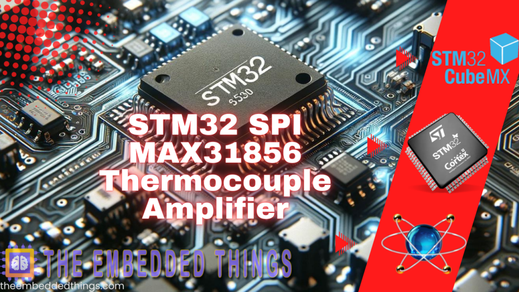 STM32 microcontroller interfacing with MAX31856 for precise thermocouple temperature measurements.