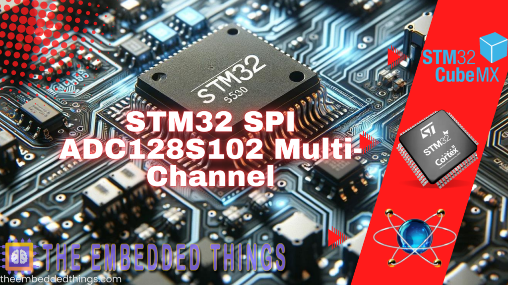 STM32 microcontroller interfacing with ADC128S102 for high-resolution analog-to-digital conversion.