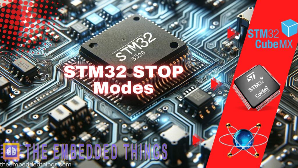 STM32 microcontroller in STOP mode to minimize power consumption while maintaining quick wake-up capability.