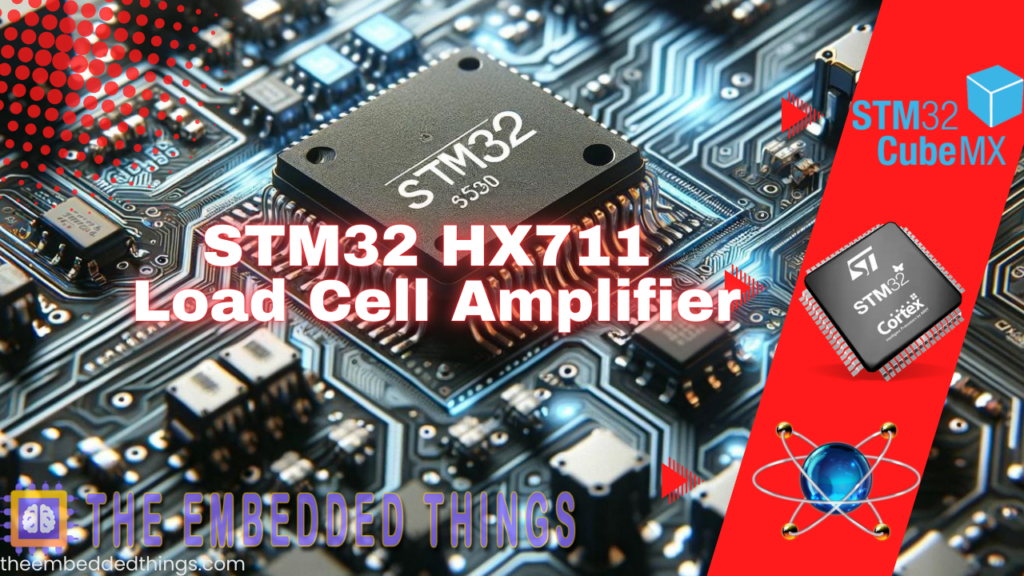 STM32 microcontroller interfaced with HX711 load cell amplifier for precise weight measurement.