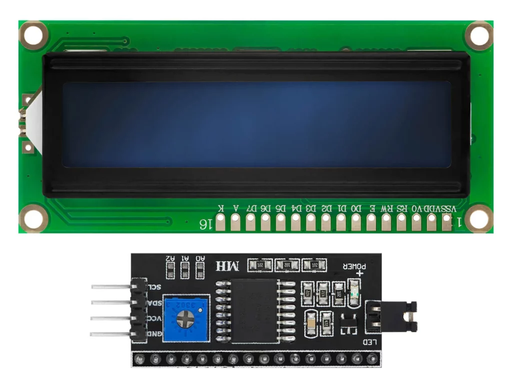 Diagram of the HD44780 universal LCD display controller used in the JHD-2X16-I2C LCD module