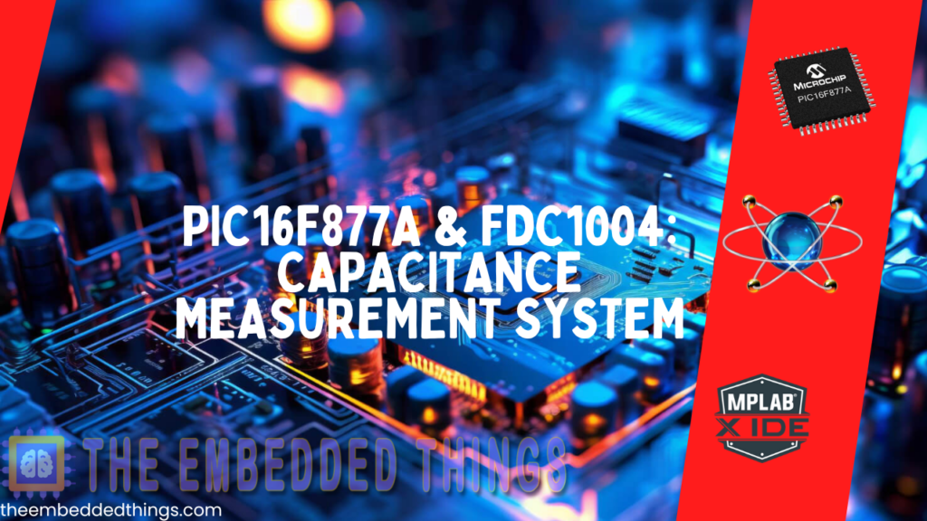 FDC1004 Capacitance-to-Digital Converter interfaced with PIC16F877A microcontroller for capacitive sensing applications.